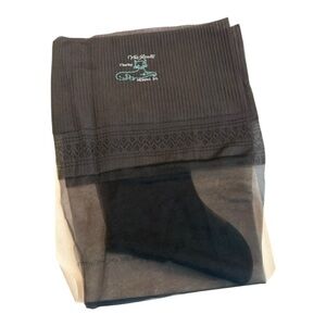Vintage Van Raalte Sheer Flex Top All Nylon Seamless Stockings 9 1/2 M Charcoal